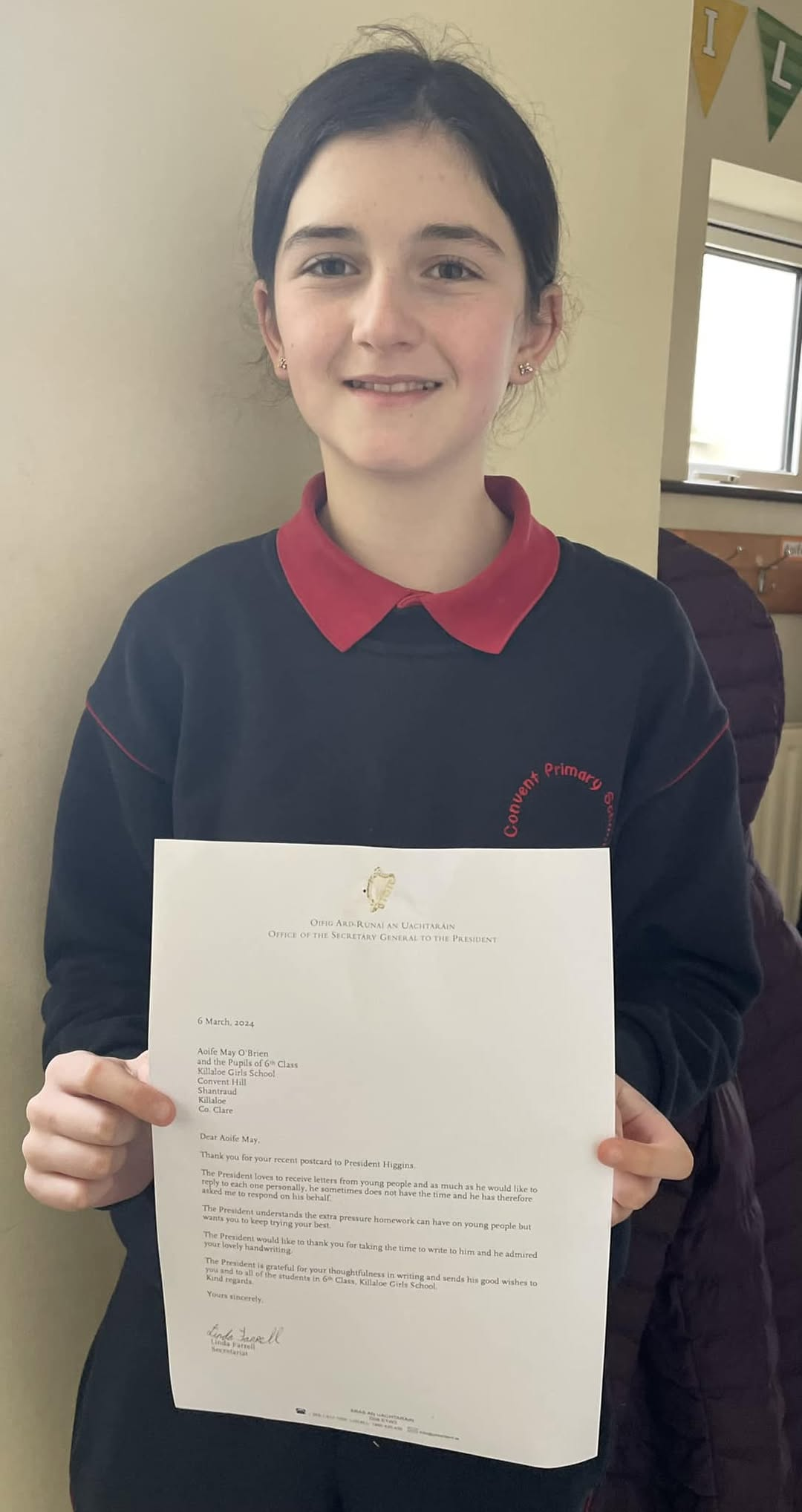 A Letter from the Office of President Michael D. Higgins!